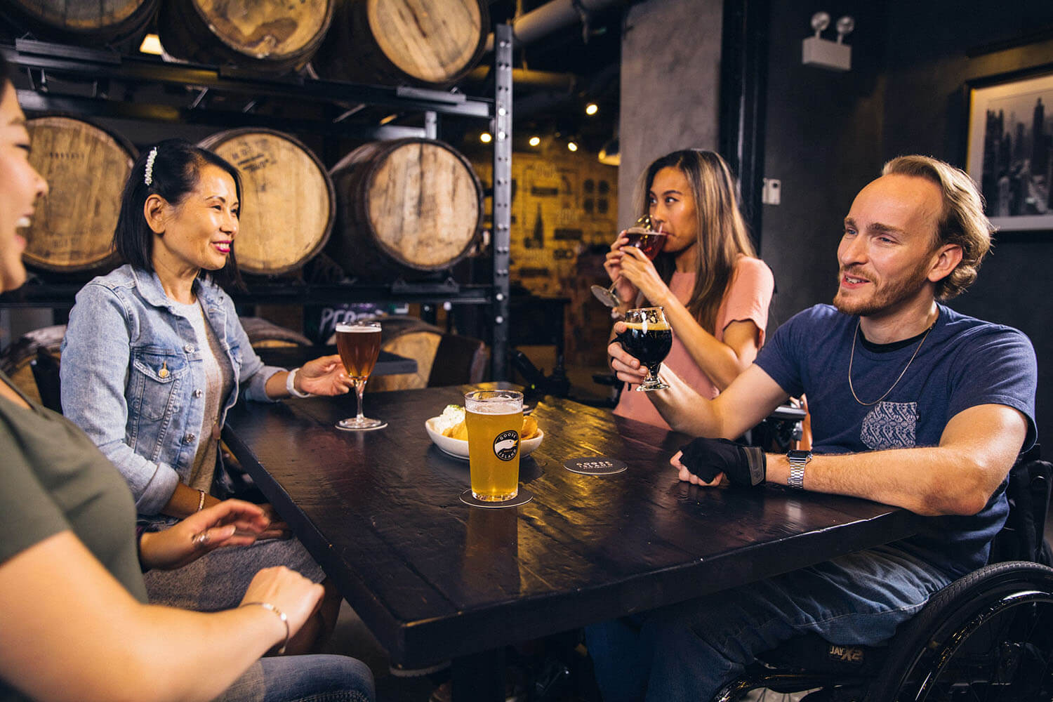 Group drinking beer